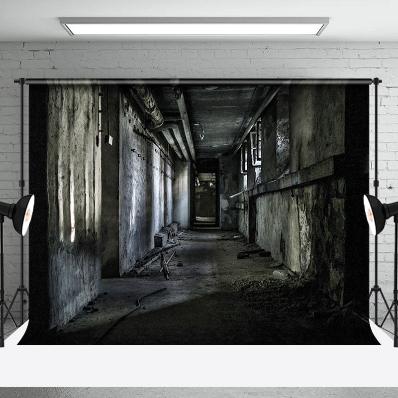 Aperturee - Aperturee Retro Dark Abandoned Corridor Architecture Backdrop