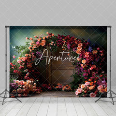 Aperturee - Aperturee Retro Dark Pink Floral Fine Art Photography Backdrop