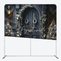 Aperturee - Aperturee Retro Door Gifts Christmas Tension Fabric Backdrop