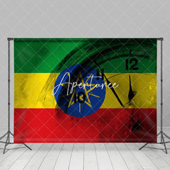 Aperturee - Aperturee Retro Ethiopia Flag Clock Happy New Year Backdrop