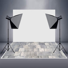 Aperturee - Aperturee Retro Grey White Paving Stones Rubber Floor Mat