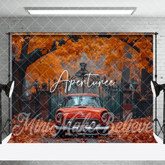 Aperturee - Aperturee Retro House Maple Forest Car Autumn Room Set Backdrop