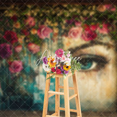 Aperturee - Aperturee Retro Lady Floral Fine Art Photography Backdrop