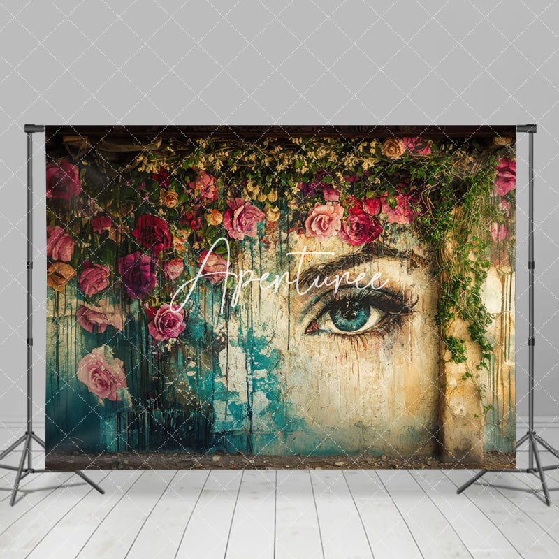 Aperturee - Aperturee Retro Lady Floral Fine Art Photography Backdrop