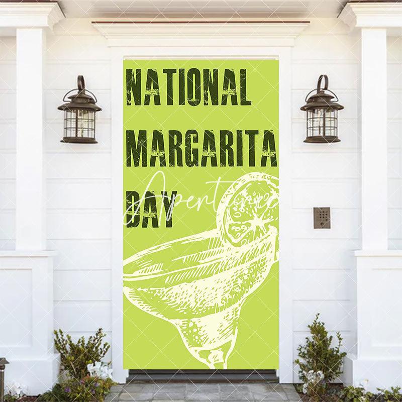 Aperturee - Aperturee Retro Lemon Yellow National Magrarita Day Door Cover