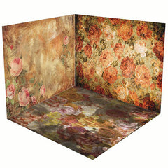 Aperturee - Aperturee Retro Painted Floral Fine Art Room Set Backdrop