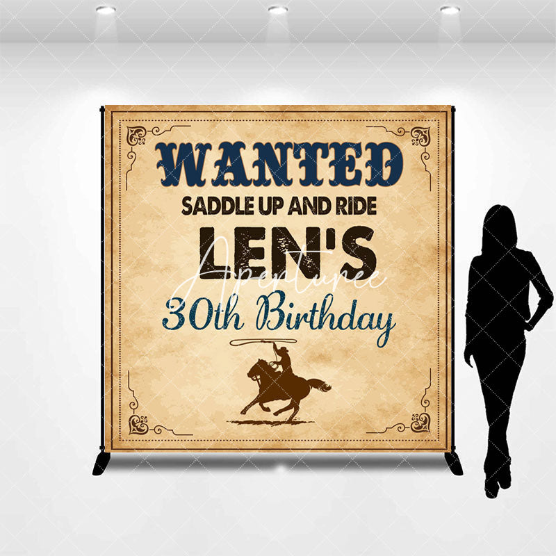 Aperturee - Aperturee Retro Paper Cowboy Custom 30th Birthday Backdrop