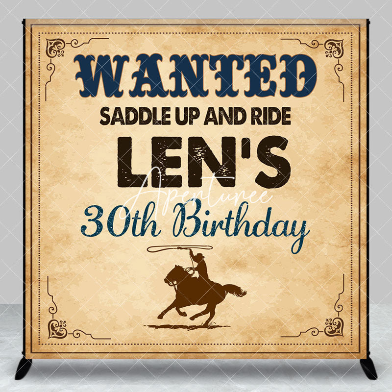 Aperturee - Aperturee Retro Paper Cowboy Custom 30th Birthday Backdrop