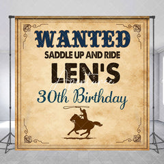 Aperturee - Aperturee Retro Paper Cowboy Custom 30th Birthday Backdrop