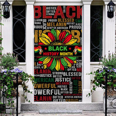 Aperturee - Aperturee Retro Positive Text Black History Month Door Cover