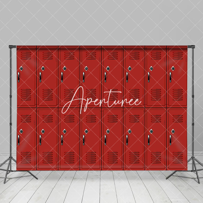 Aperturee - Aperturee Retro Red Regular Locker Backdrop For Photography