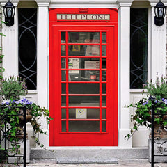 Aperturee - Aperturee Retro Red Telephone Booth Scene Party Door Cover