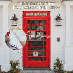 Aperturee - Aperturee Retro Red Telephone Booth Scene Party Door Cover