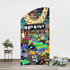 Aperturee - Aperturee Retro Street Graffiti Hip Hop 90s Baby Arch Backdrop