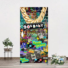 Aperturee - Aperturee Retro Street Graffiti Hip Hop 90s Baby Arch Backdrop