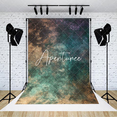 Aperturee - Aperturee Retro Turquoise Brown Purple Texture Photo Backdrop