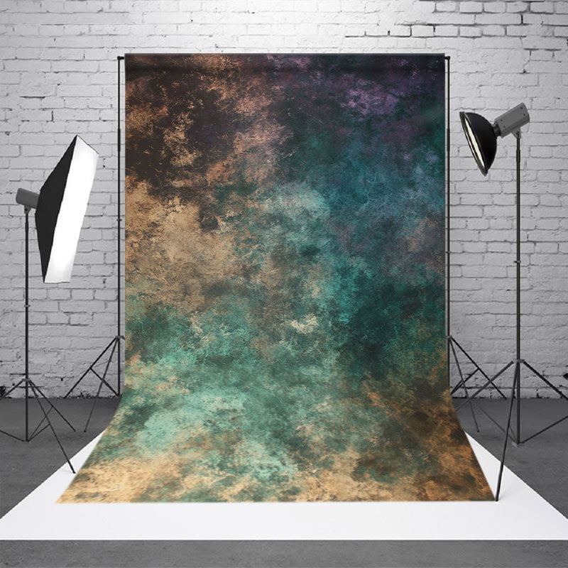 Aperturee - Aperturee Retro Turquoise Brown Purple Texture Photo Backdrop