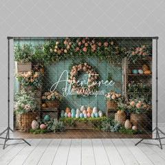 Aperturee - Aperturee Retro Wall Garland Color Eggs Easter Photo Backdrop