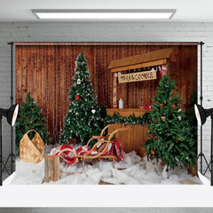 Aperturee - Aperturee Retro Wooden Stall Christmas Photography Backdrop