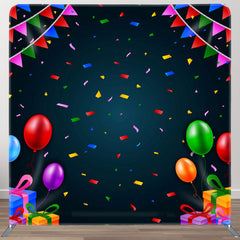 Aperturee - Aperturee Ribbons Balloon Gift Black Backdrop For Party Decor