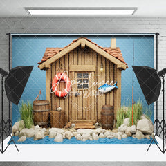 Aperturee - Aperturee Riverside Cabin Wild Fishing Cake Smash Backdrop