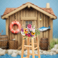 Aperturee - Aperturee Riverside Cabin Wild Fishing Cake Smash Backdrop