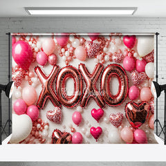 Aperturee - Aperturee Romantic Balloons Hearts Xoxo Valentines Day Backdrop