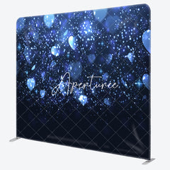 Aperturee - Aperturee Romantic Blue Bokeh Love Square Tension Backdrop