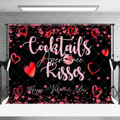 Aperturee - Aperturee Romantic Cocktails Kisses Valentines Day Backdrop