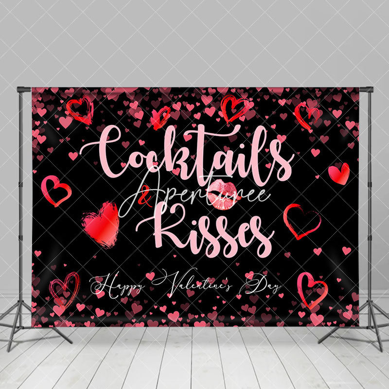 Aperturee - Aperturee Romantic Cocktails Kisses Valentines Day Backdrop