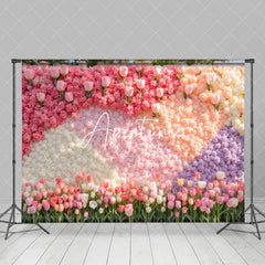 Aperturee - Aperturee Romantic Color Floral Wall Wedding Photo Backdrop