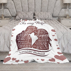 Aperturee - Aperturee Romantic Couple Dense Hearts Custom Text Blanket