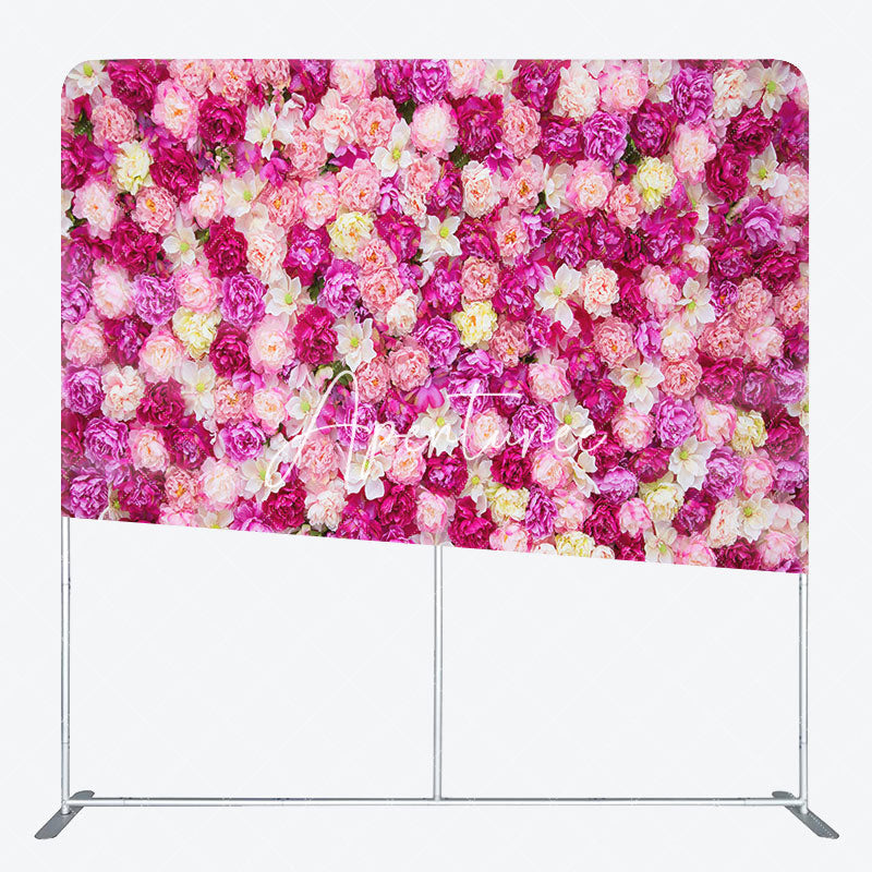 Aperturee - Aperturee Romantic Dense Bloom Floral Pillow Case Backdrop