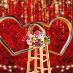 Aperturee - Aperturee Romantic Dense Rose Lighted Valentines Day Backdrop