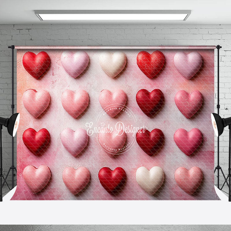 Aperturee - Aperturee Romantic Fine Art Bright Pink Red Love Heart Backdrop