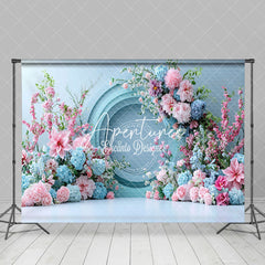 Aperturee - Aperturee Romantic Floral Fine Art Blue Wall Wedding Backdrop