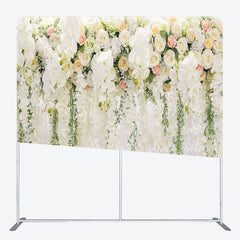 Aperturee - Aperturee Romantic Flower Castle Fabric Backdrop Cover for Wedding