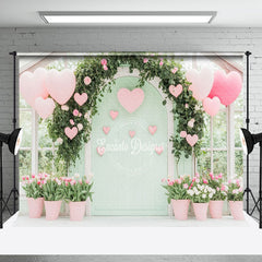 Aperturee - Aperturee Romantic Green White Floral Greenhouse Backdrop