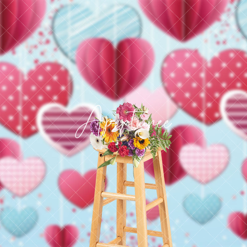 Aperturee - Aperturee Romantic Heart Shaped Valentines Day Lovely Backdrop