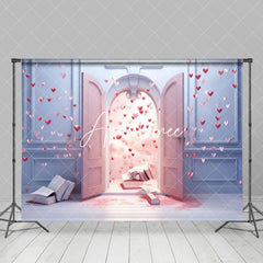 Aperturee - Aperturee Romantic Hearts Pink Purple Retro Wall Photo Backdrop