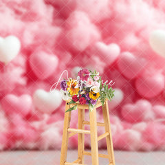 Aperturee - Aperturee Romantic Hot Pink Balloons Valentines Day Backdrop