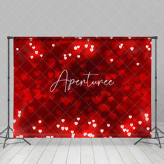 Aperturee - Aperturee Romantic Hot Red Heart Happy Valentines Day Backdrop