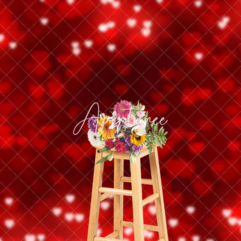 Aperturee - Aperturee Romantic Hot Red Heart Happy Valentines Day Backdrop