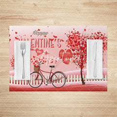 Aperturee - Aperturee Romantic Love Tree Bike Fence Set Of 4 Placemats