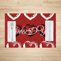 Aperturee - Aperturee Romantic Love You Valentines Day Set Of 4 Placemats