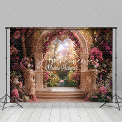 Aperturee - Aperturee Romantic Luxury Arch Pink Floral Wedding Backdrop