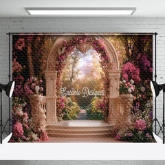 Aperturee - Aperturee Romantic Luxury Arch Pink Floral Wedding Backdrop