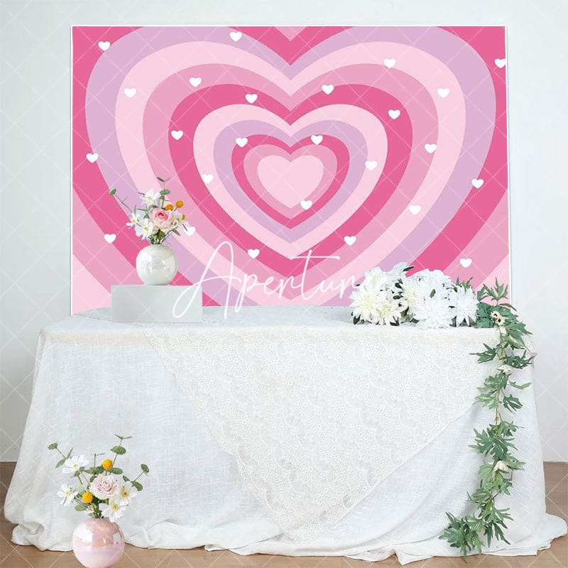 Aperturee - Aperturee Romantic Pink Heart Happy Birthday Backdrop For Girl