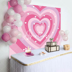 Aperturee - Aperturee Romantic Pink Heart Happy Birthday Backdrop For Girl