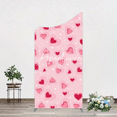 Aperturee - Aperturee Romantic Pink Hearts Valentines Day Arch Backdrop